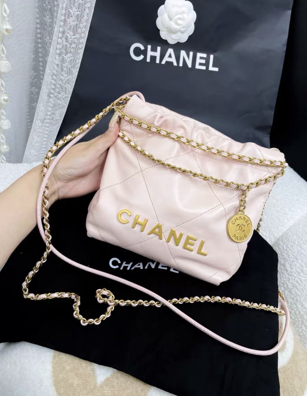 Chanel Luxury Leather Pink Shoulder Bag Style 2