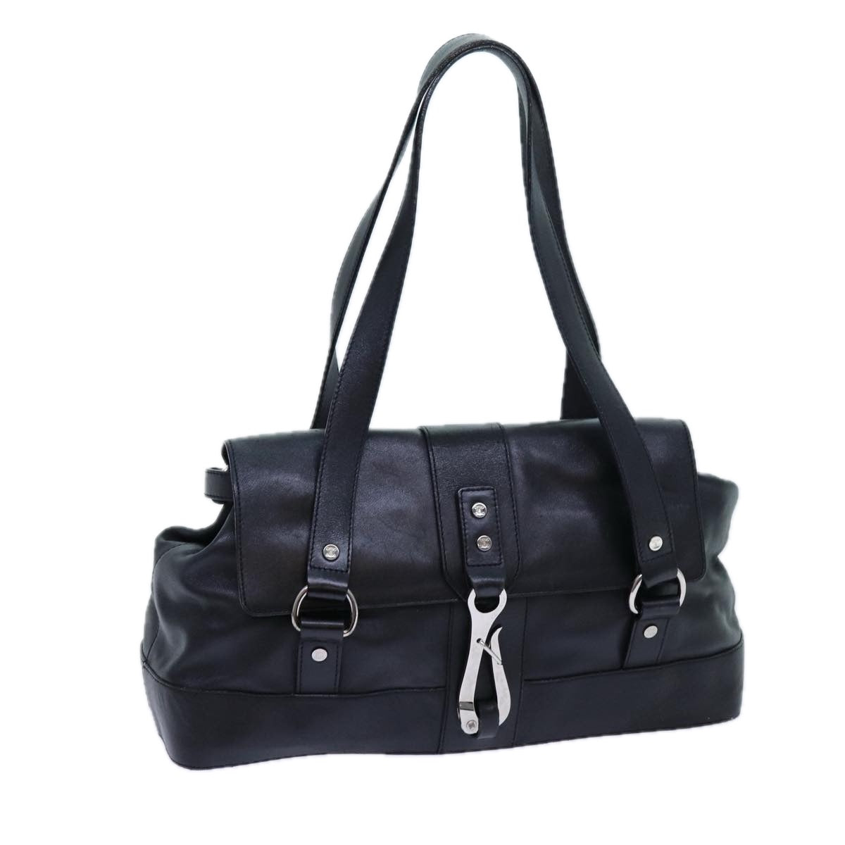 Luxury CELINE Shoulder Bag Leather Black hk1202