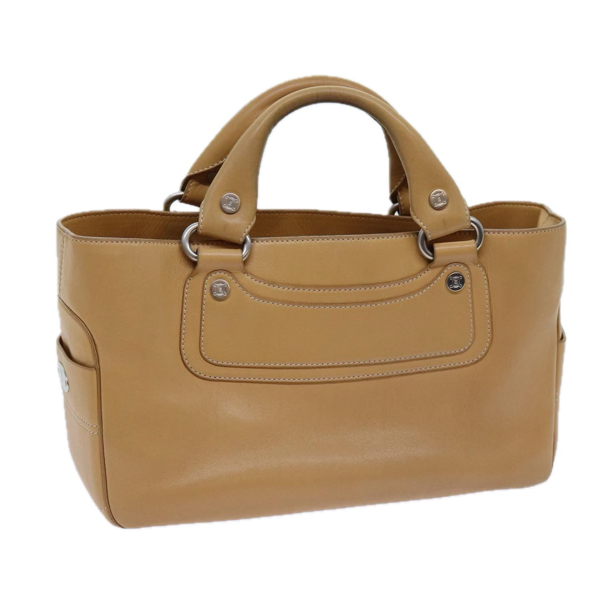 Luxury CELINE Boogie Hand Bag Leather Beige hk1218