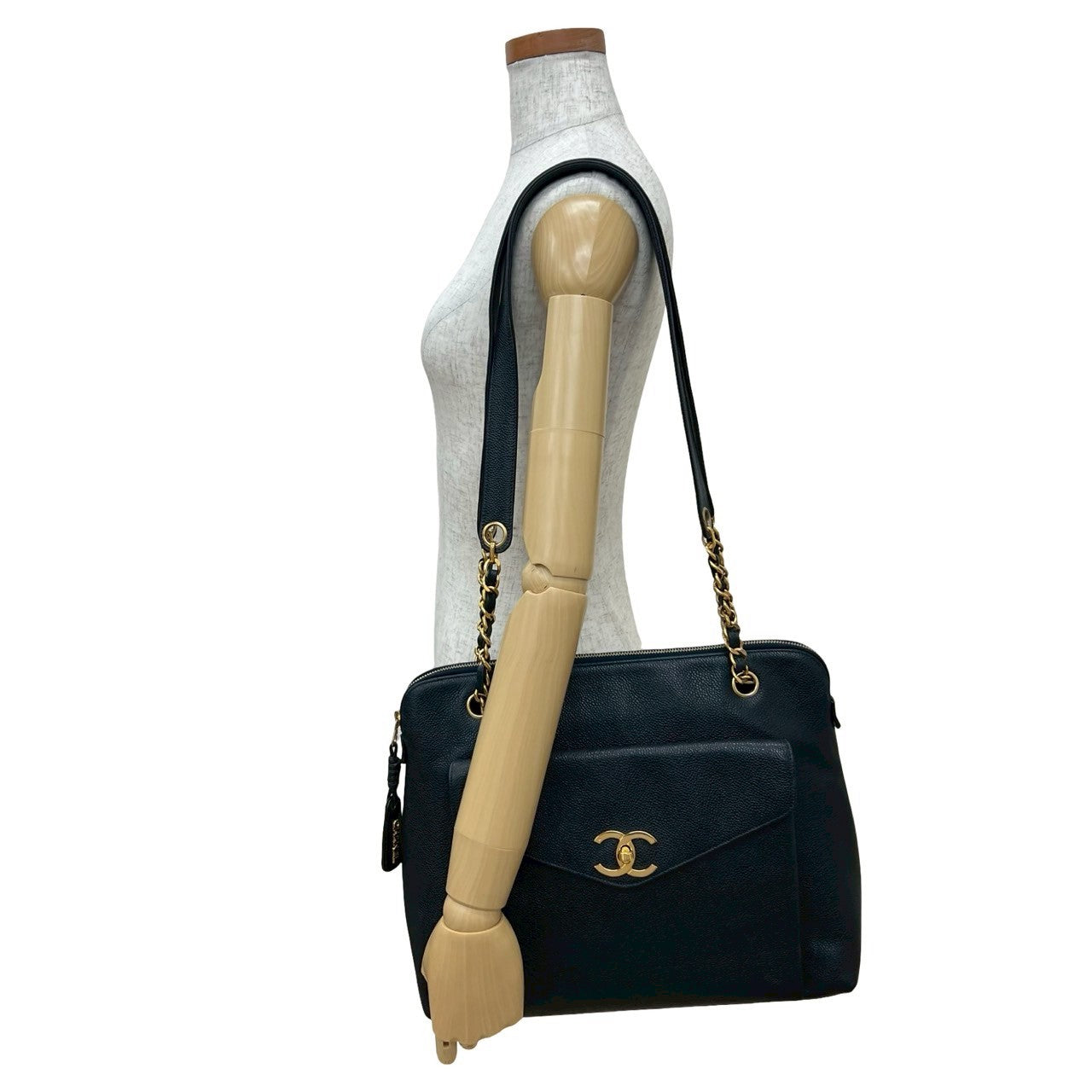 Chanel Coco Mark Caviar Shoulder Bag - Rovelle Bags