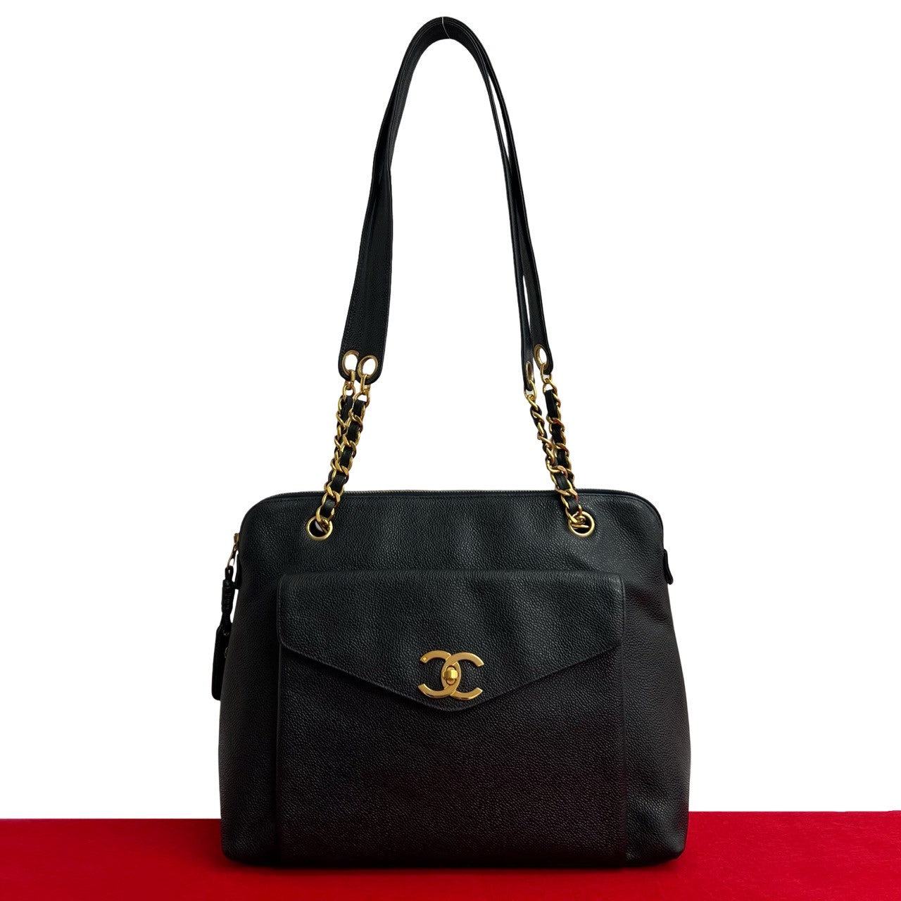 Chanel Coco Mark Caviar Shoulder Bag - Rovelle Bags