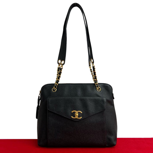 Chanel Coco Mark Caviar Shoulder Bag - Rovelle Bags