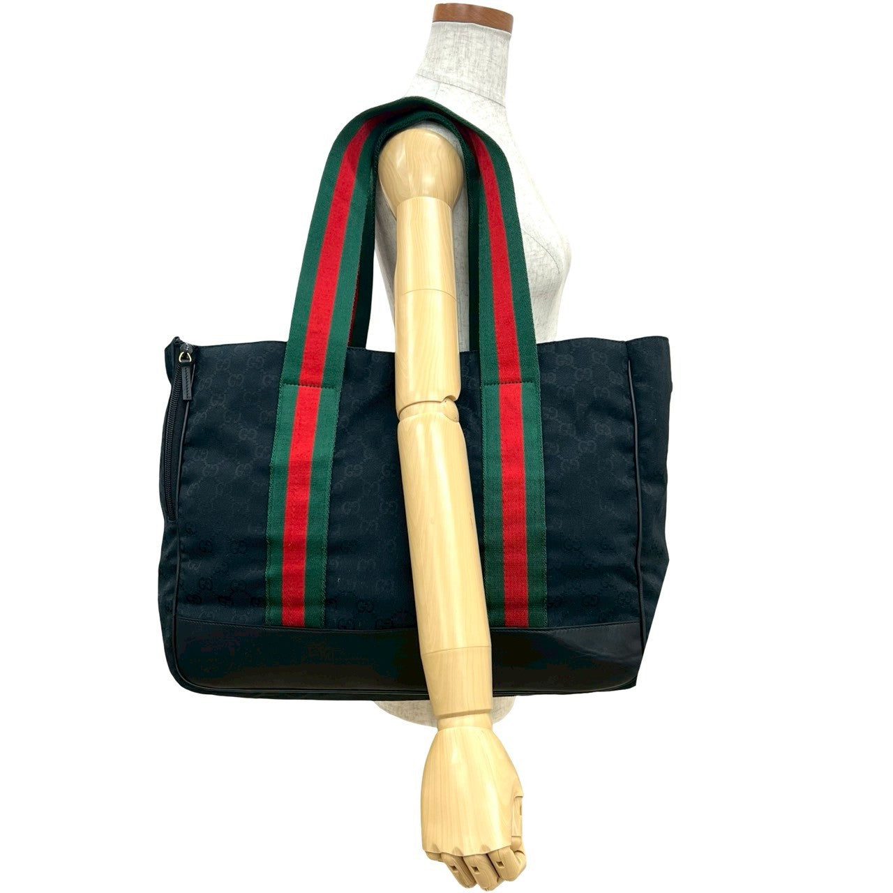 Gucci GG Canvas Leather Tote Bag