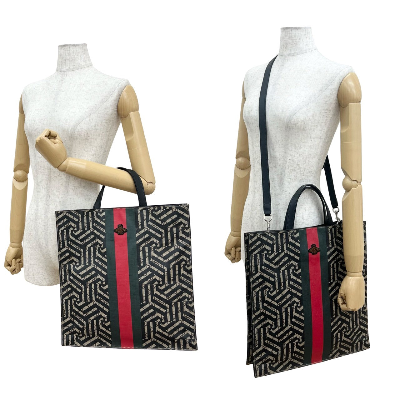 Gucci GG Kaleido Bee Leather 2way Tote Bag