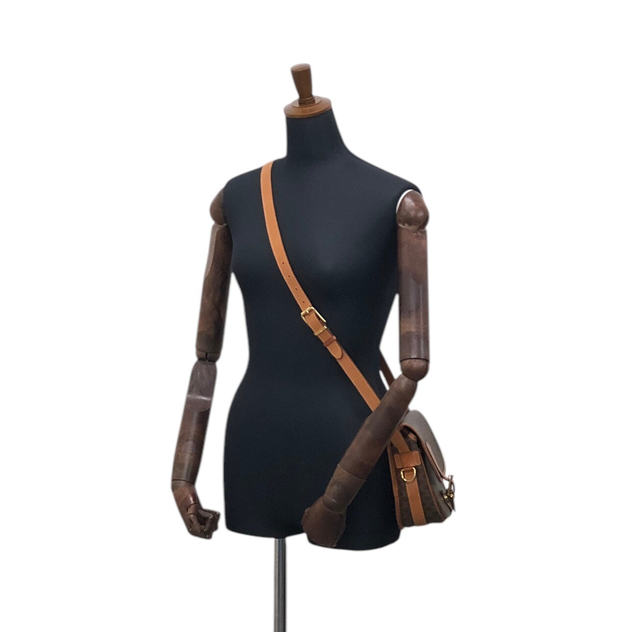 CELINE Macadam Front Buckle Shoulder bag Brown h4fac7