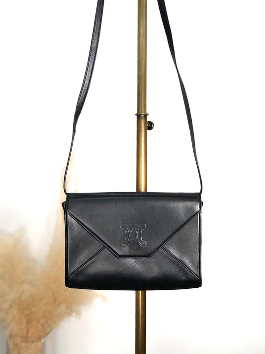 CELINE Crossbody Shoulder bag Black byue3n