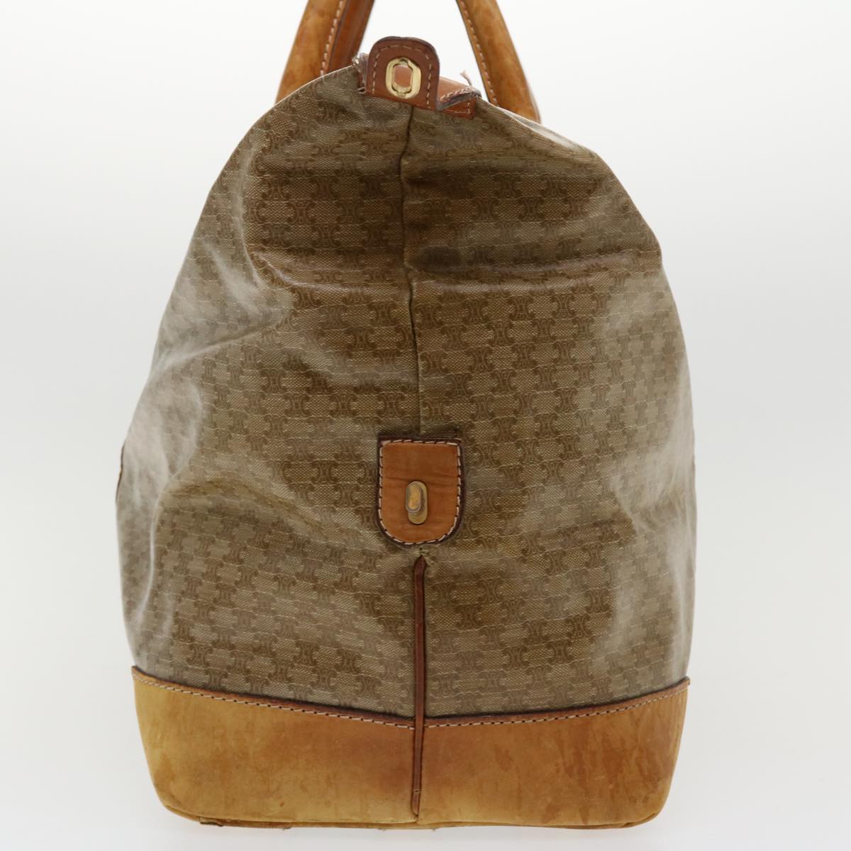 Luxury CELINE Macadam Canvas Boston Bag PVC Leather Beige im402