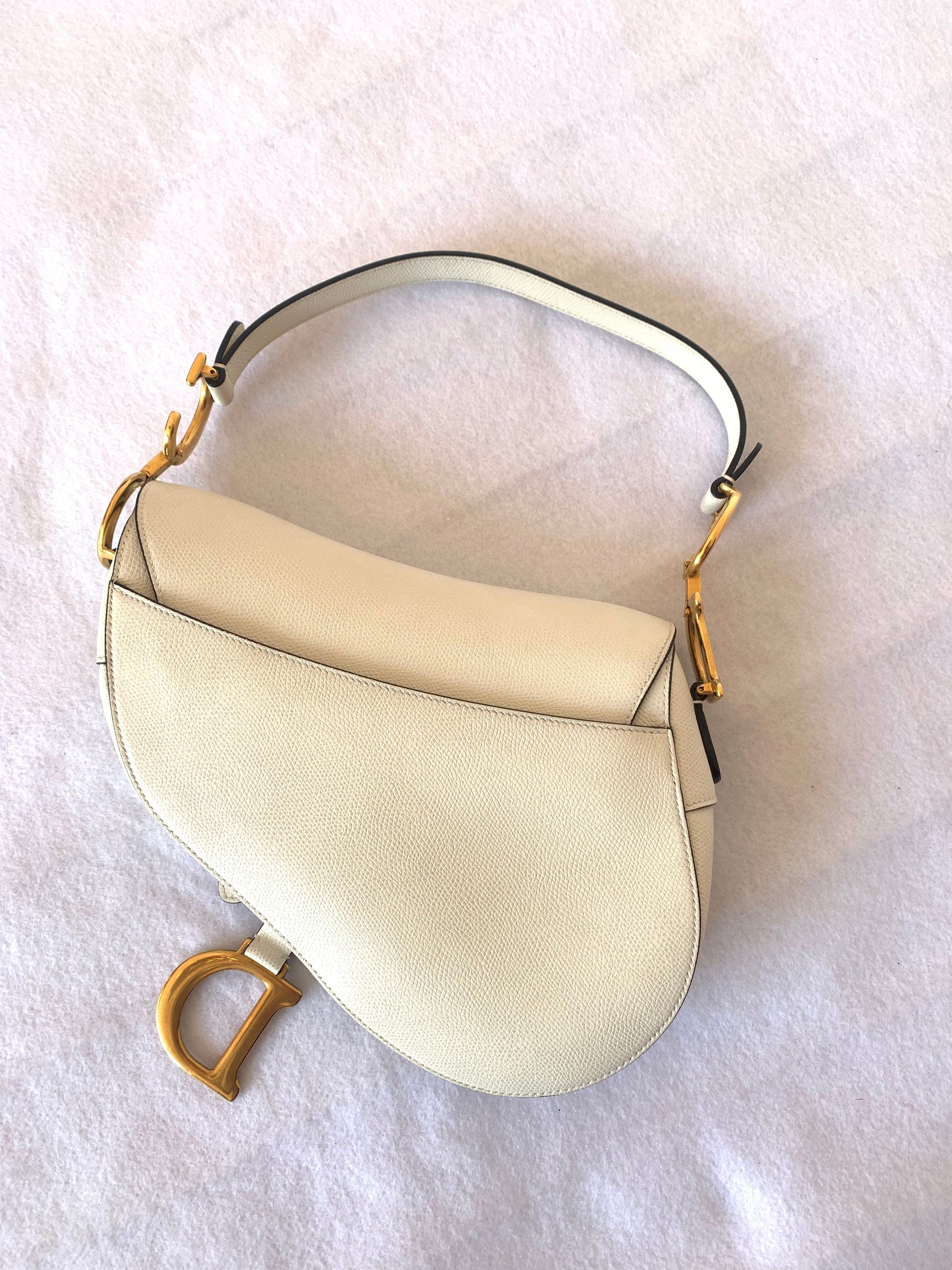 Dior Saddle White Medium Leather Handbag like new