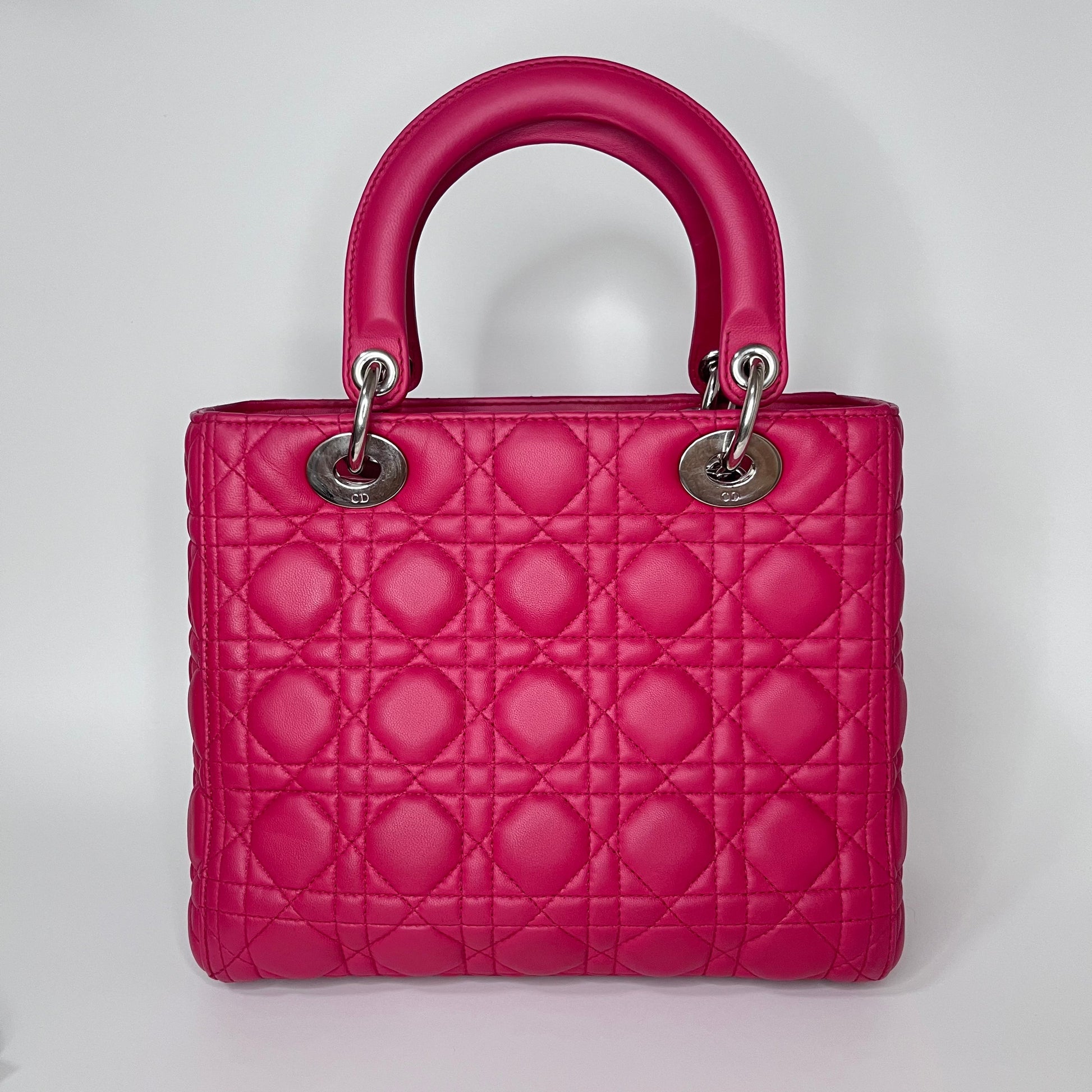 Lady Dior Bag Medium Hot Pink Fuchsia Cannage Leather