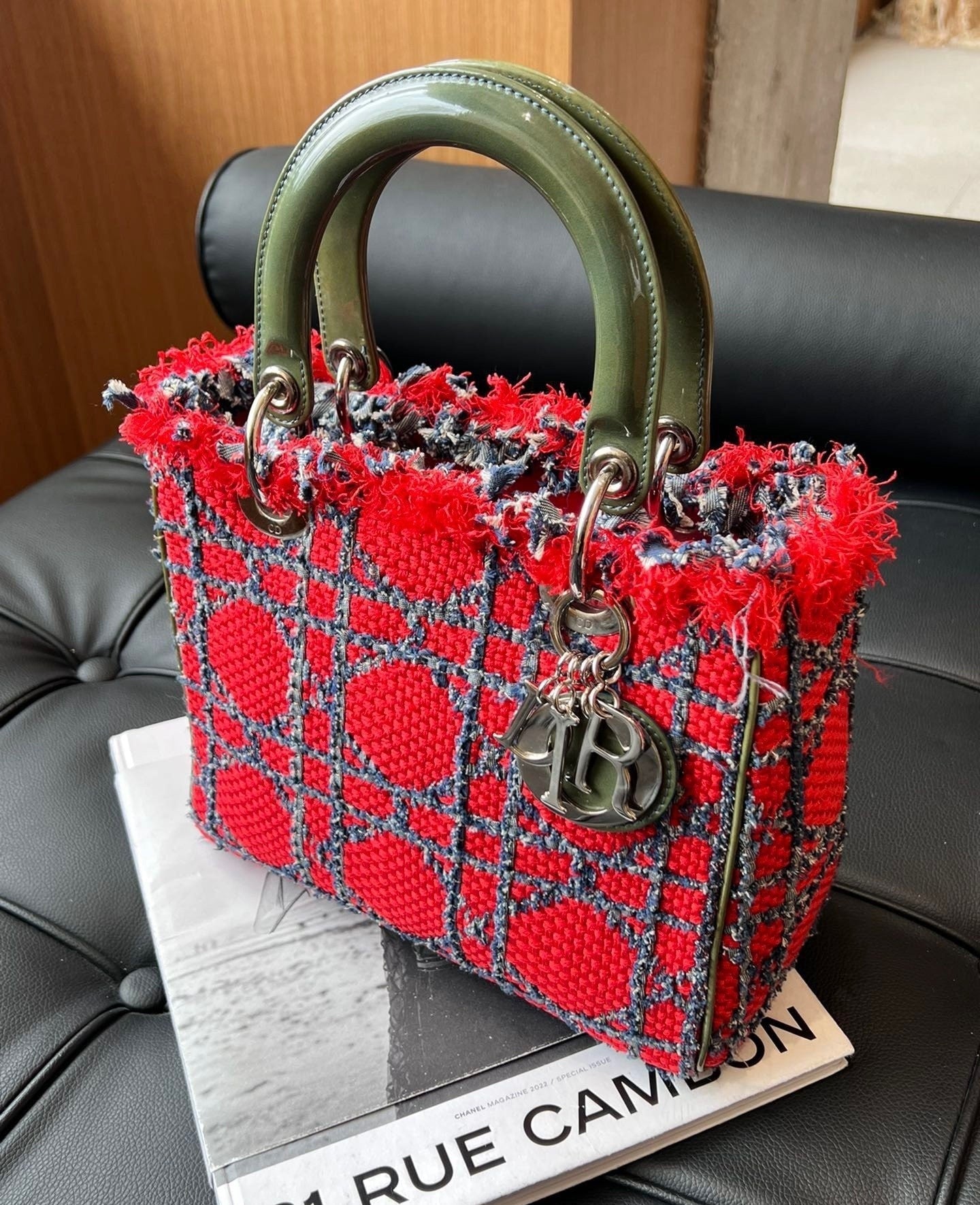 Lady Dior Medium Tweed Handbag