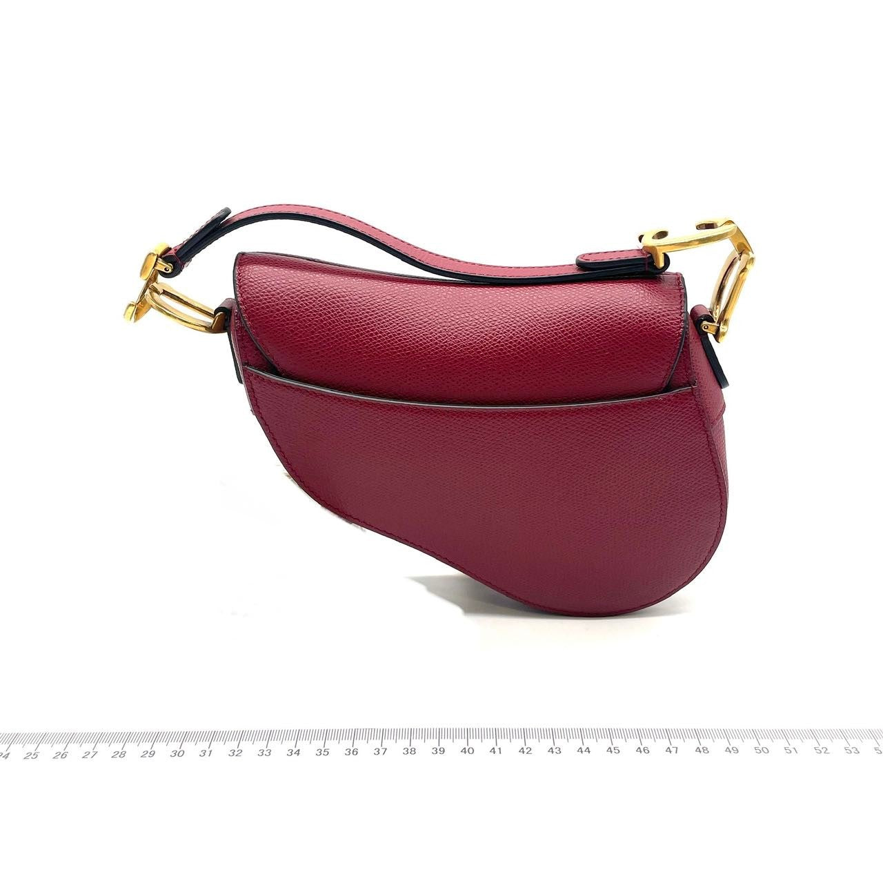 Dior Saddle bag red grain leather mini size with strap