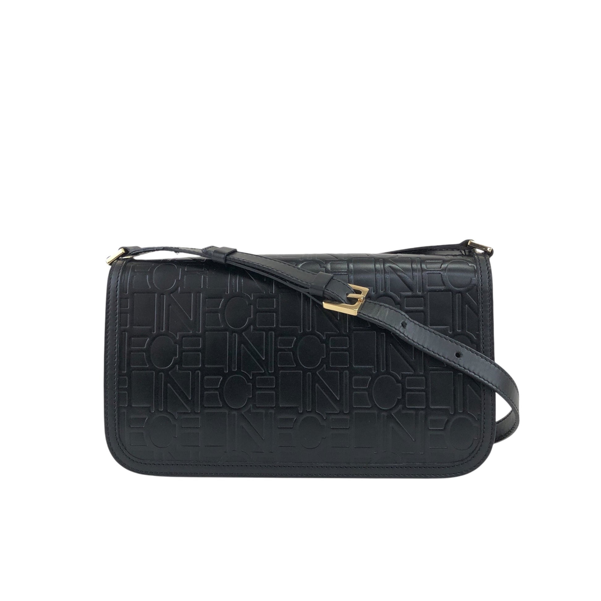 CELINE Logo Shoulder bag Black z7yz82
