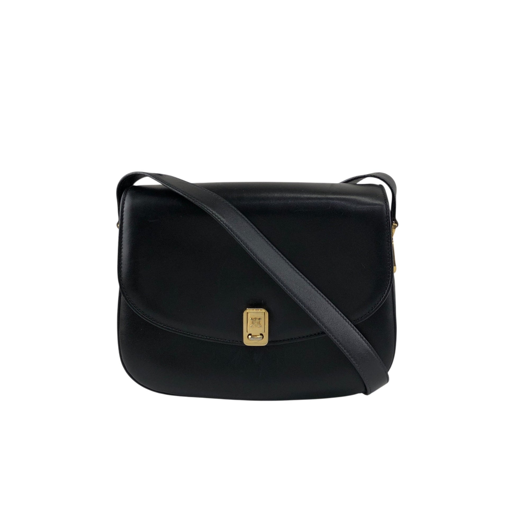CELINE Front Buckle Shoulder bag Black ery5dr