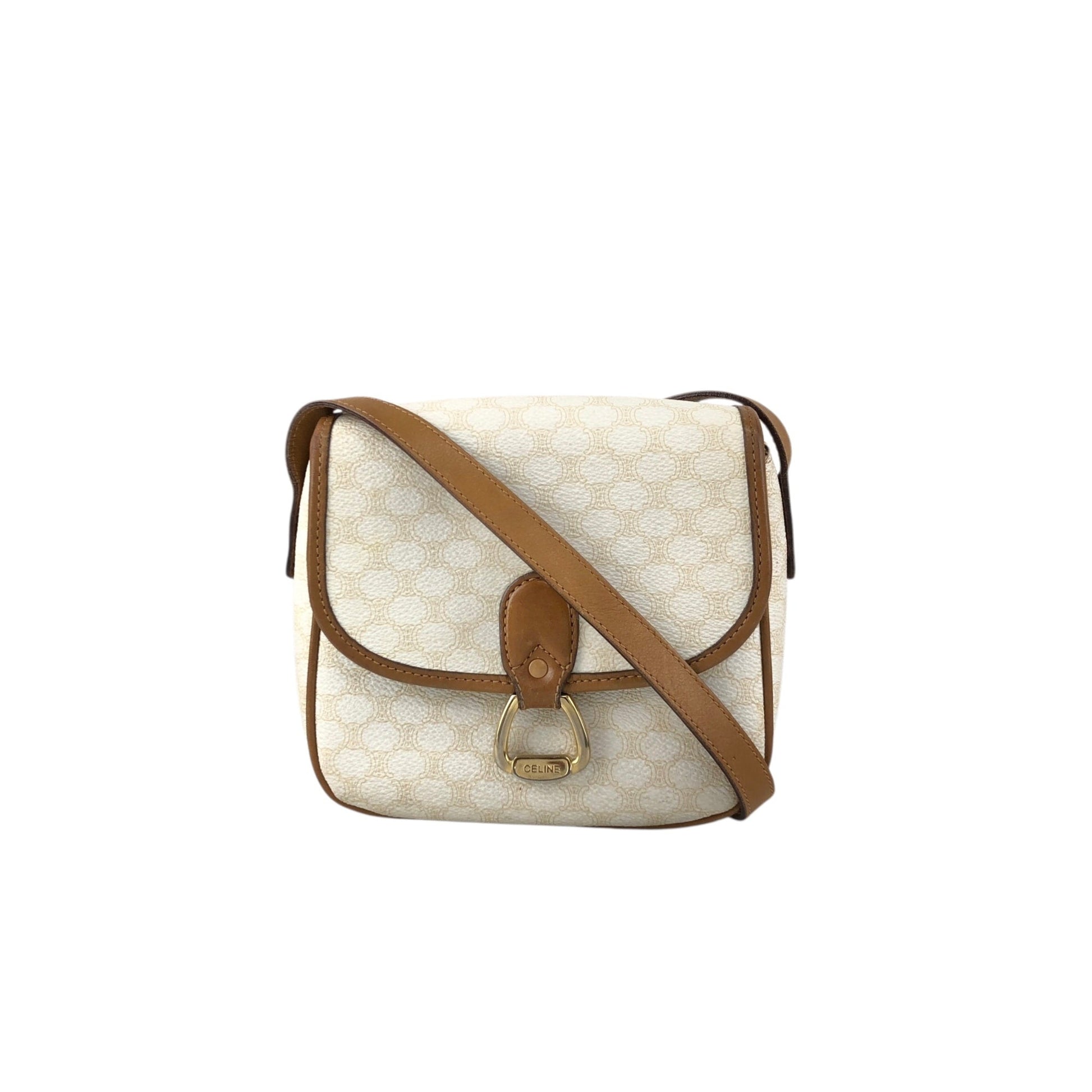 CELINE Macadam Horse Bit Shoulder bag White ctjind