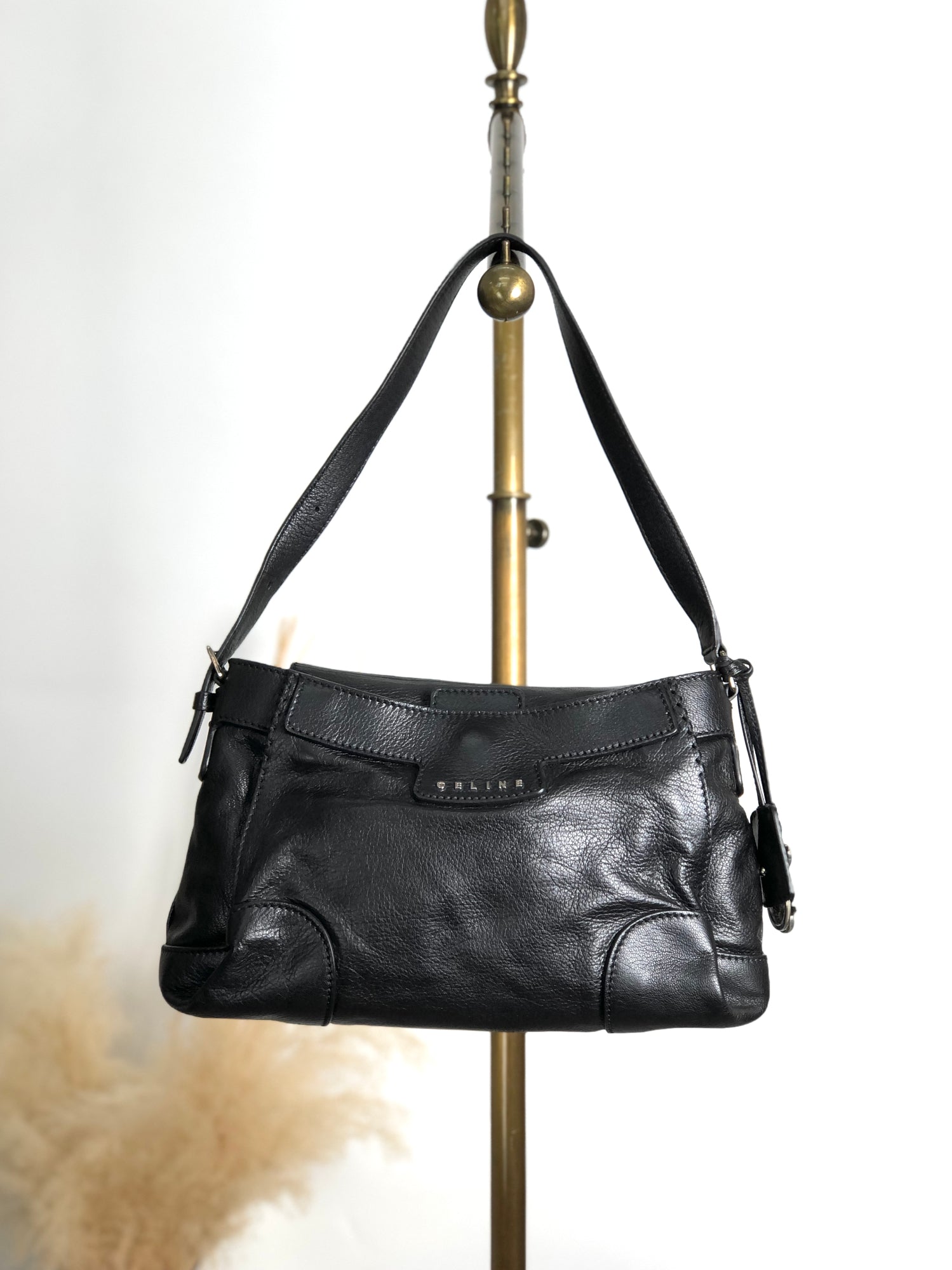 CELINE Horse Carriage Shoulder bag Black 6inwsp
