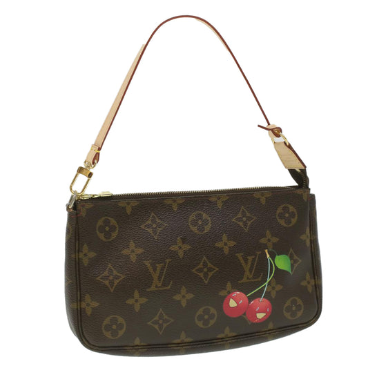 LOUIS VUITTON Monogram Cherry Pochette Accessoires Pouch M95008 LV Auth ki2757
