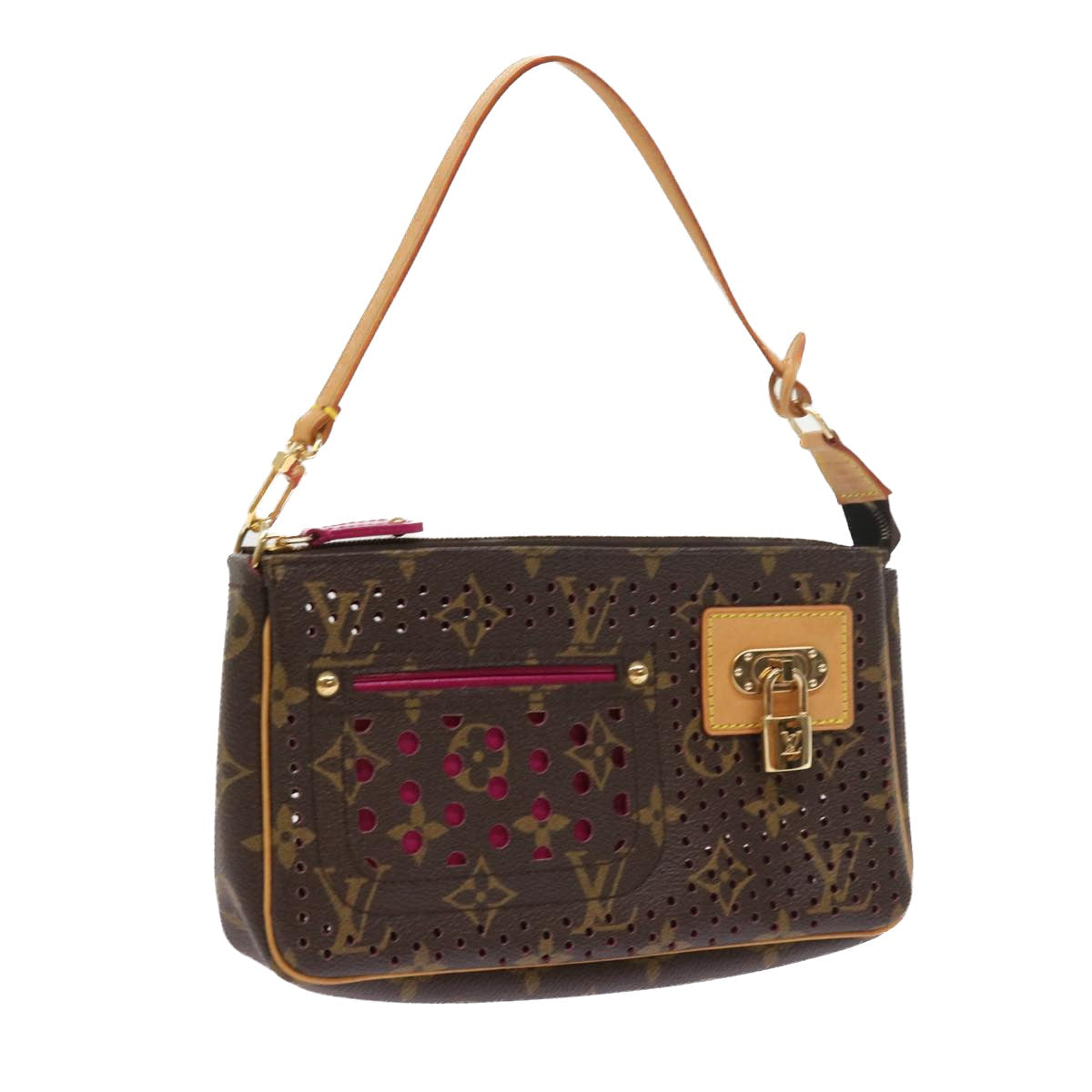 LOUIS VUITTON Monogram Perfo Pochette Accessoires Fuchsia M95183 LV Auth ki3546