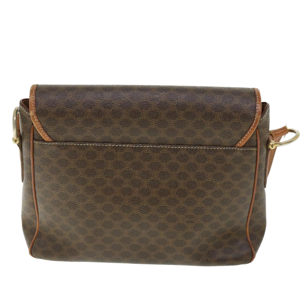Luxury CELINE Macadam Canvas Shoulder Bag PVC Leather Brown ki3561
