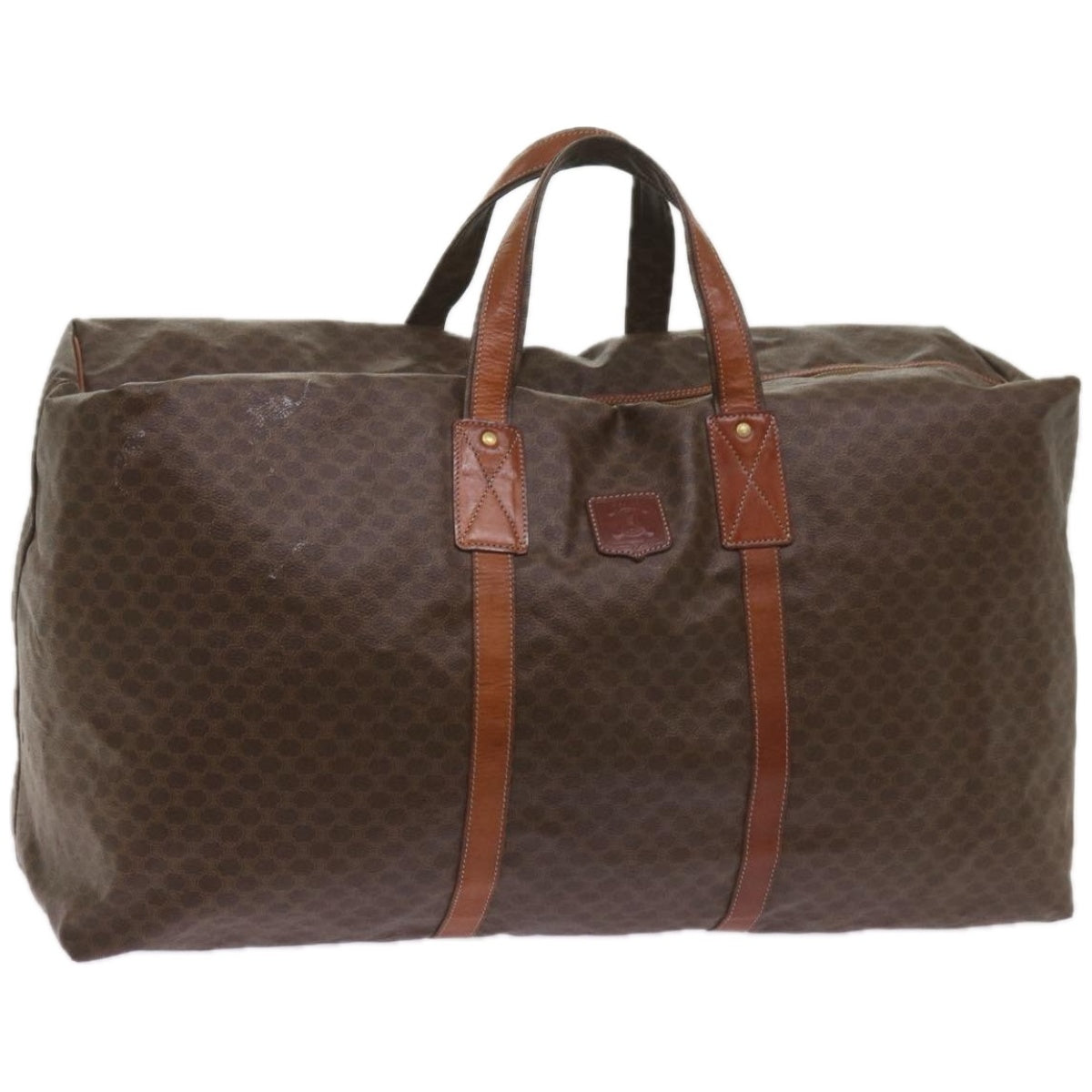Luxury CELINE Macadam Canvas Boston Bag PVC Brown ki4112