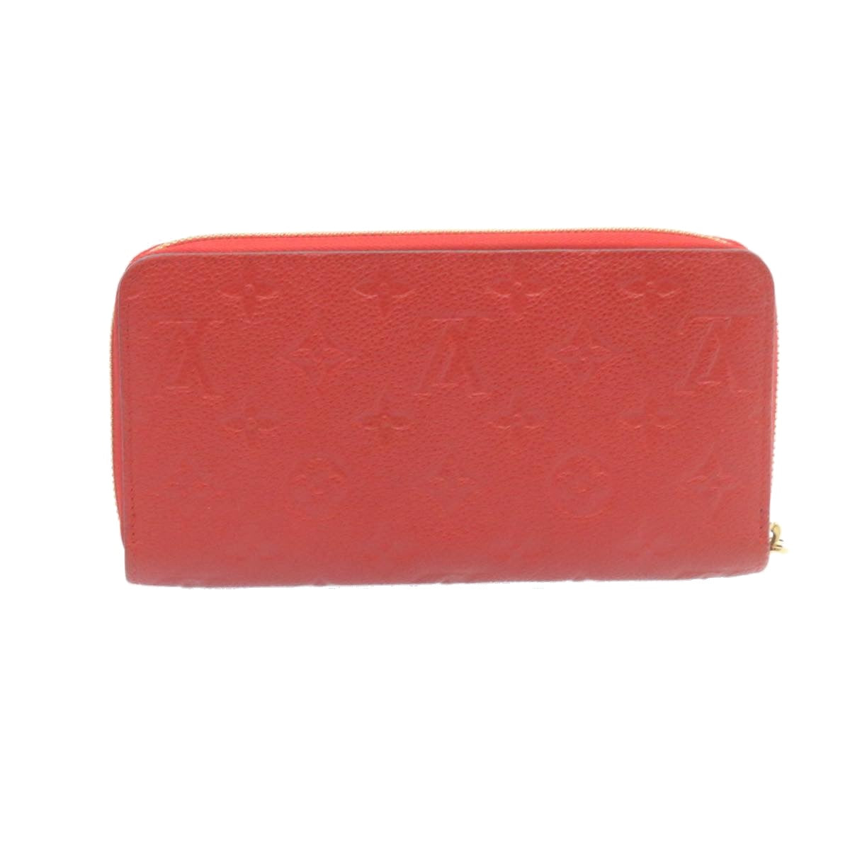 LOUIS VUITTON Monogram Empreinte Zippy Wallet Red M60017 LV knn040