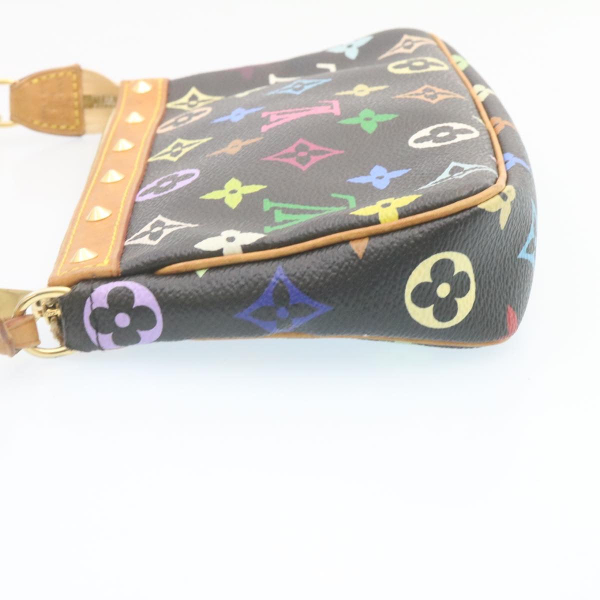 LOUIS VUITTON Monogram Multicolor Pochette Accessoires Pouch Black M92648 knn068
