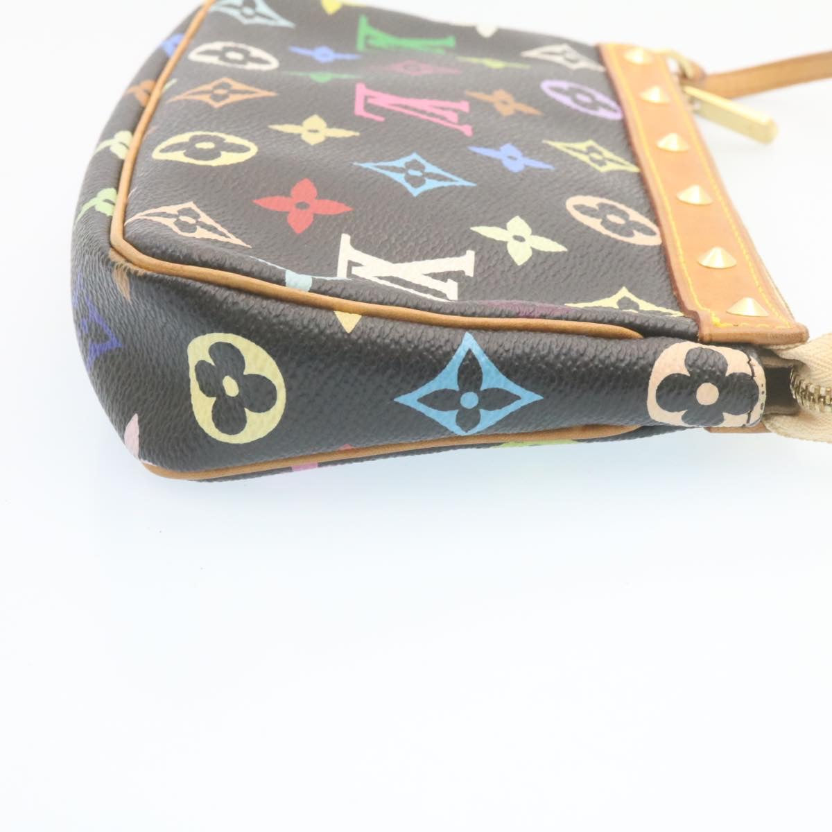 LOUIS VUITTON Monogram Multicolor Pochette Accessoires Pouch Black M92648 knn068