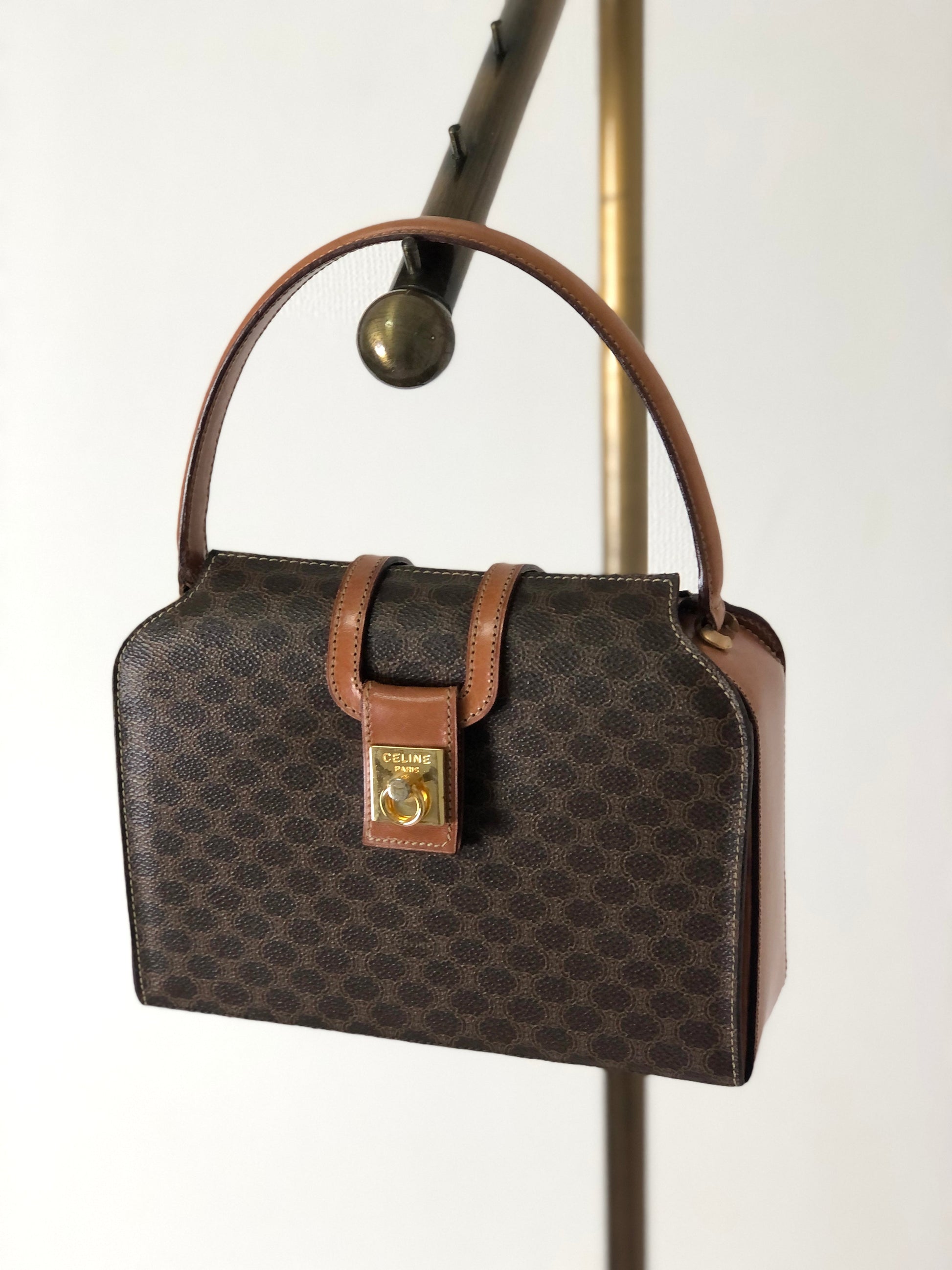 CELINE Macadam Gancini Handbag Brown 4zzjv7