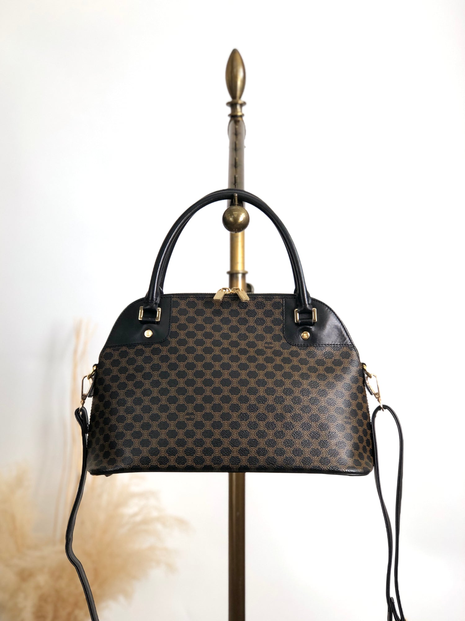 CELINE Macadam Two-way Handbag Shoulder bag Black zmn3dz