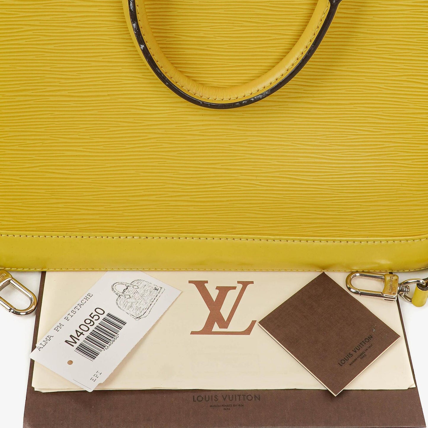 Louis Vuitton Alma PM In Pistache EPI Leather Handbag