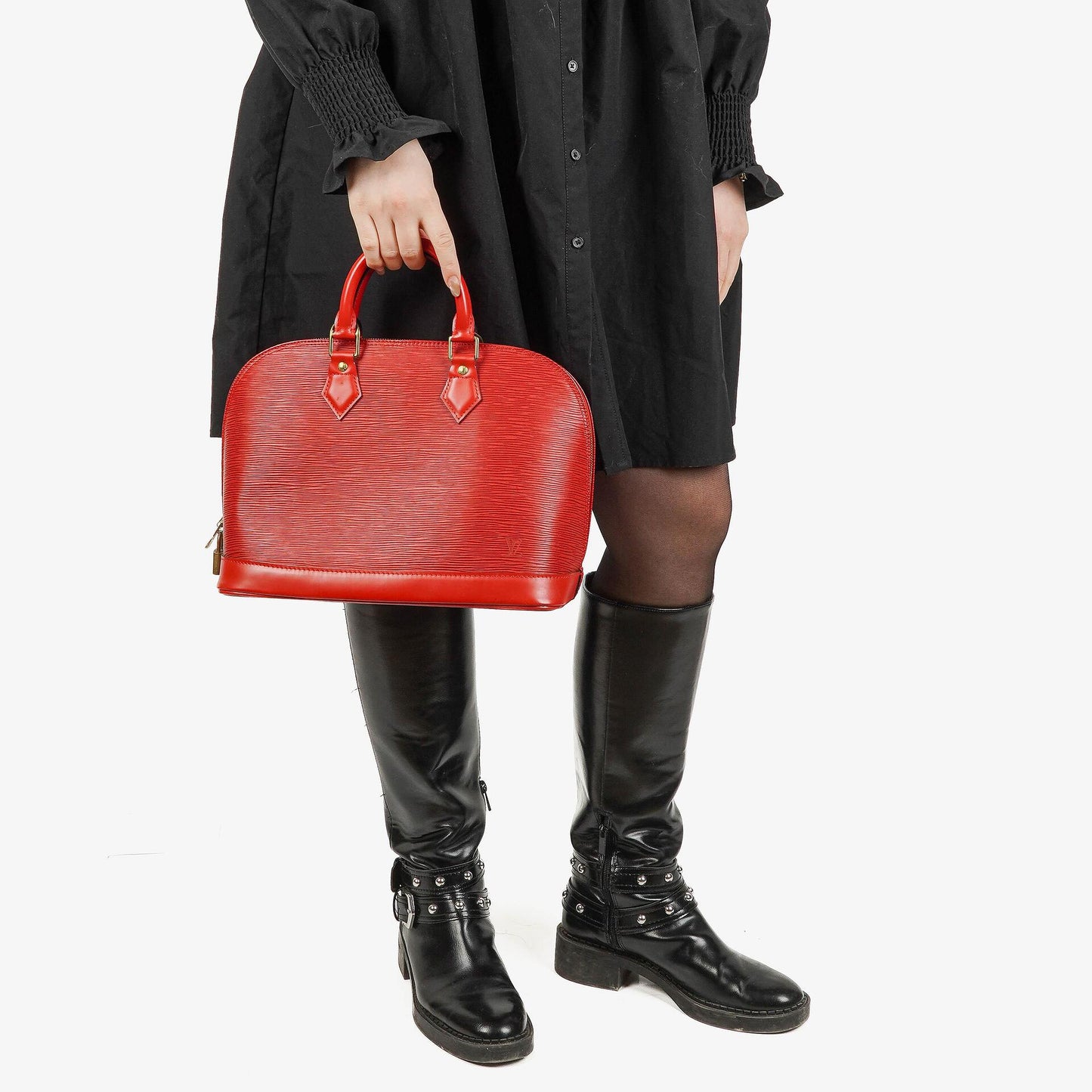Louis Vuitton Alma PM In Red EPI Leather Handbag