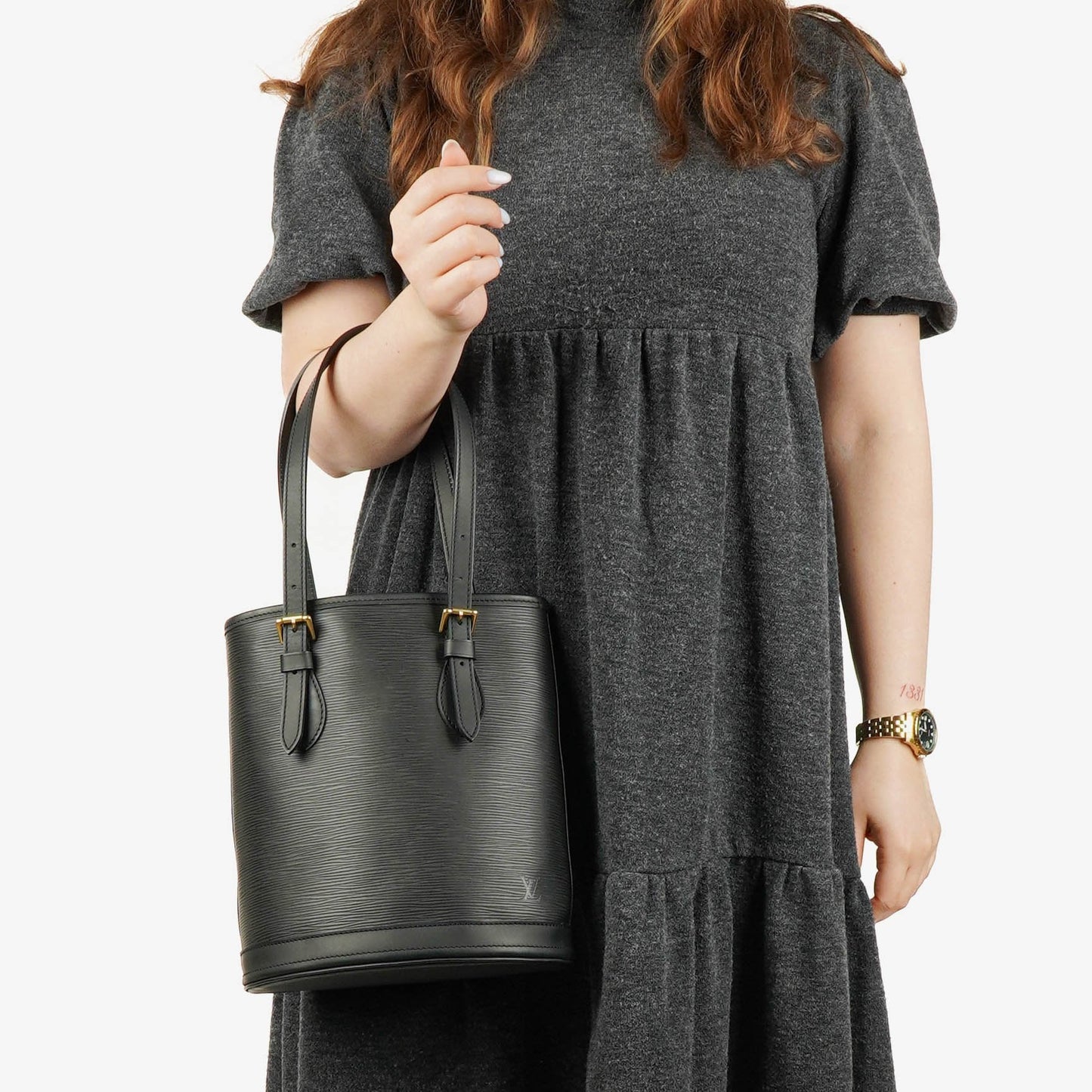 Louis Vuitton Black Epi Leather Petit Bucket Bag