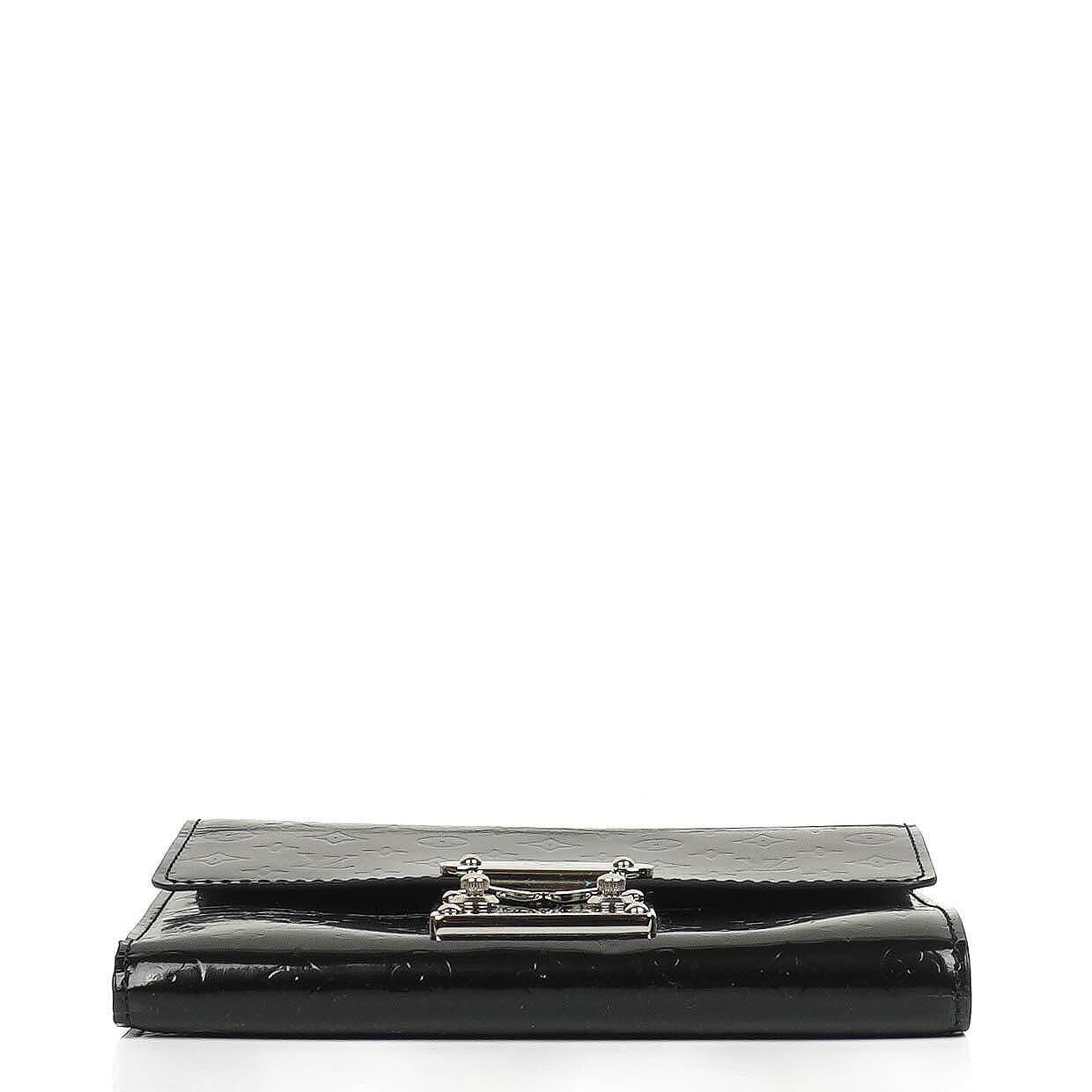 Louis Vuitton Black Mini Monogram Glace Anouchka PM Clutch Bag