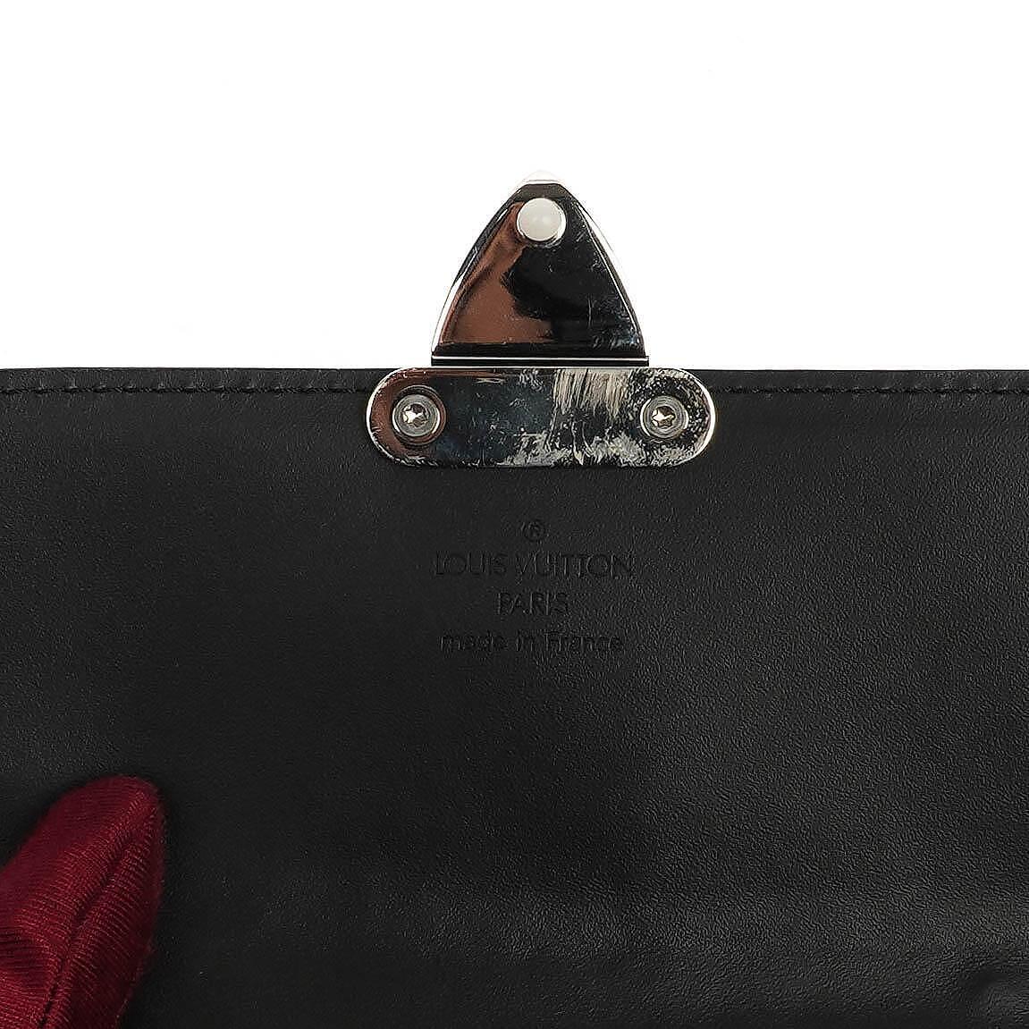Louis Vuitton Black Mini Monogram Glace Anouchka PM Clutch Bag