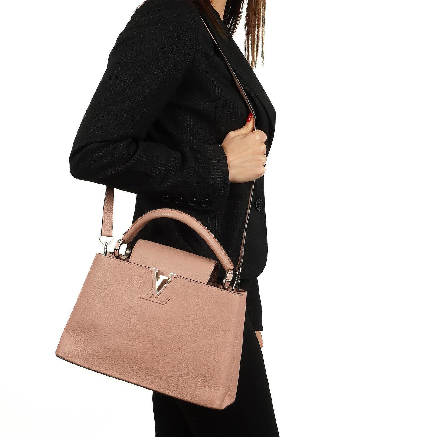 Louis Vuitton Capucines MM Pink Leather Handbag