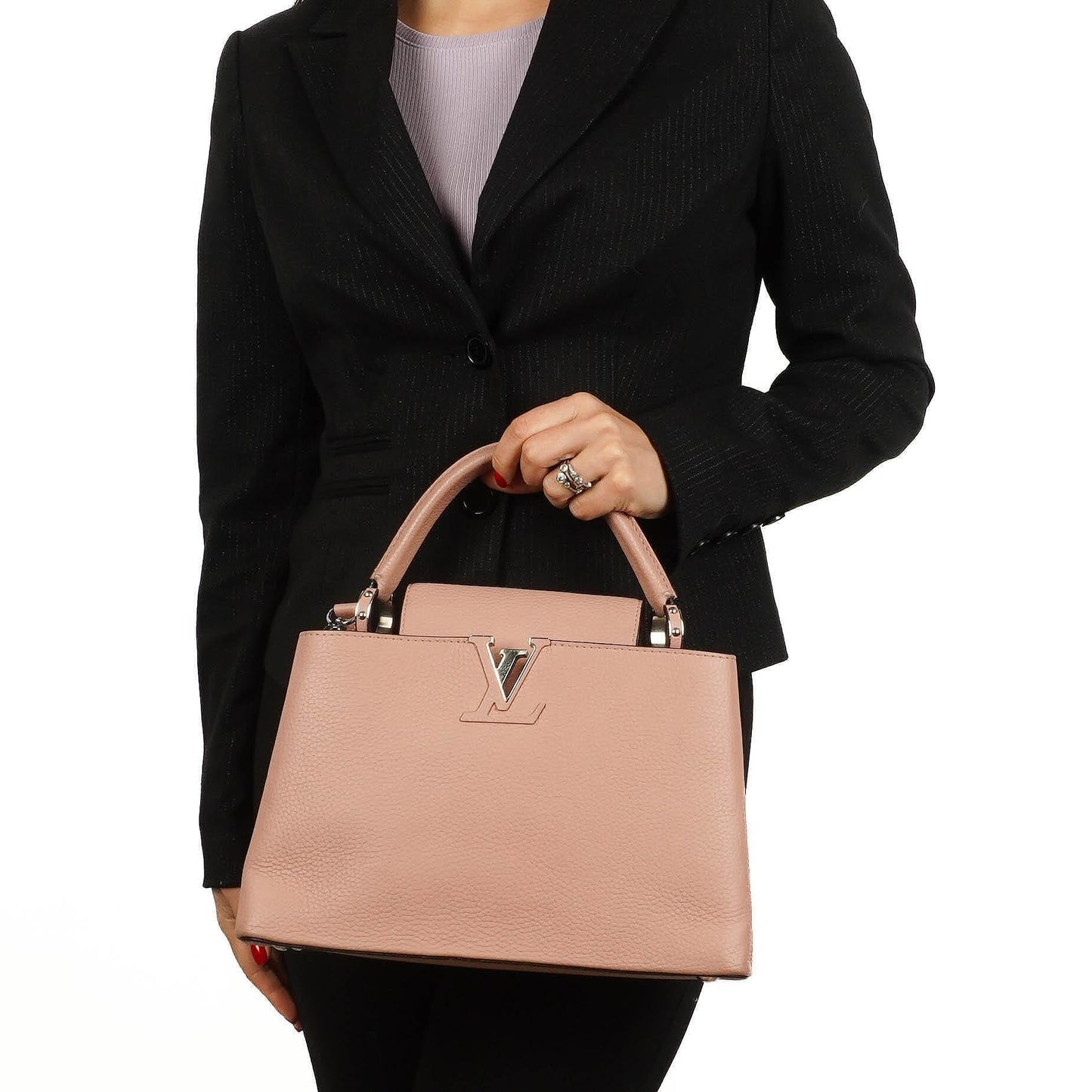 Louis Vuitton Capucines MM Pink Leather Handbag