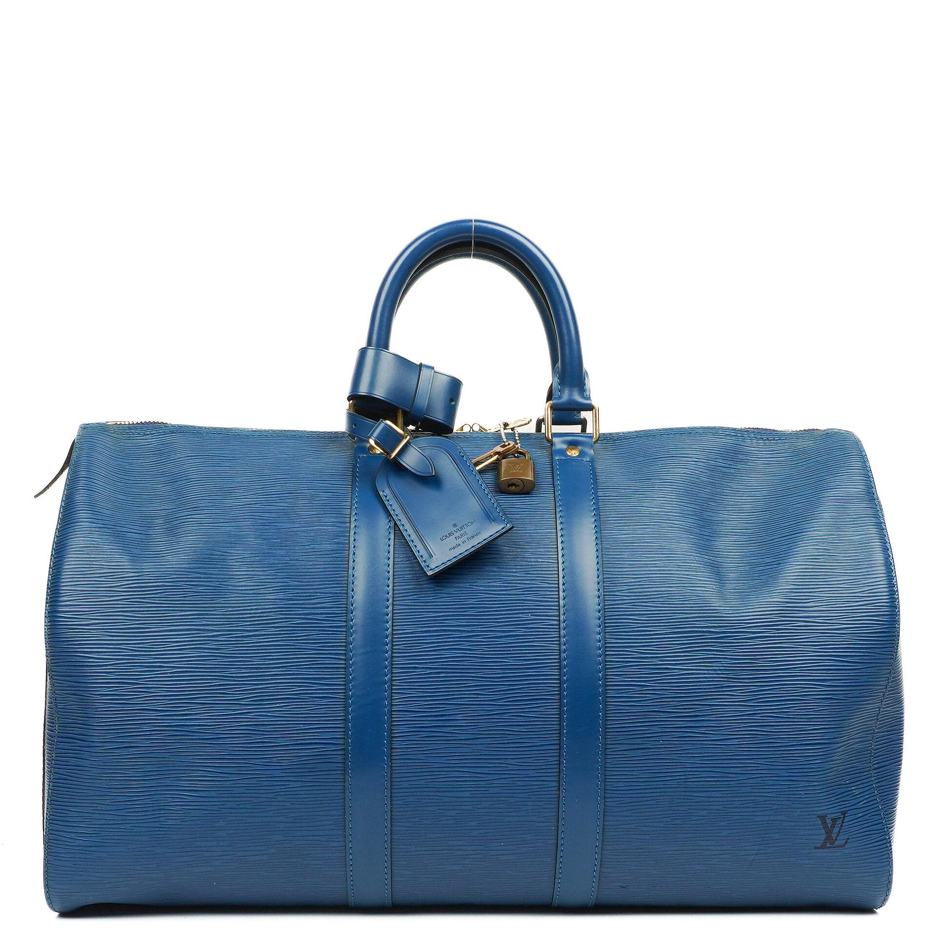 Louis Vuitton Keepall 45 Blue EPI Leather Travel Bag, 1996
