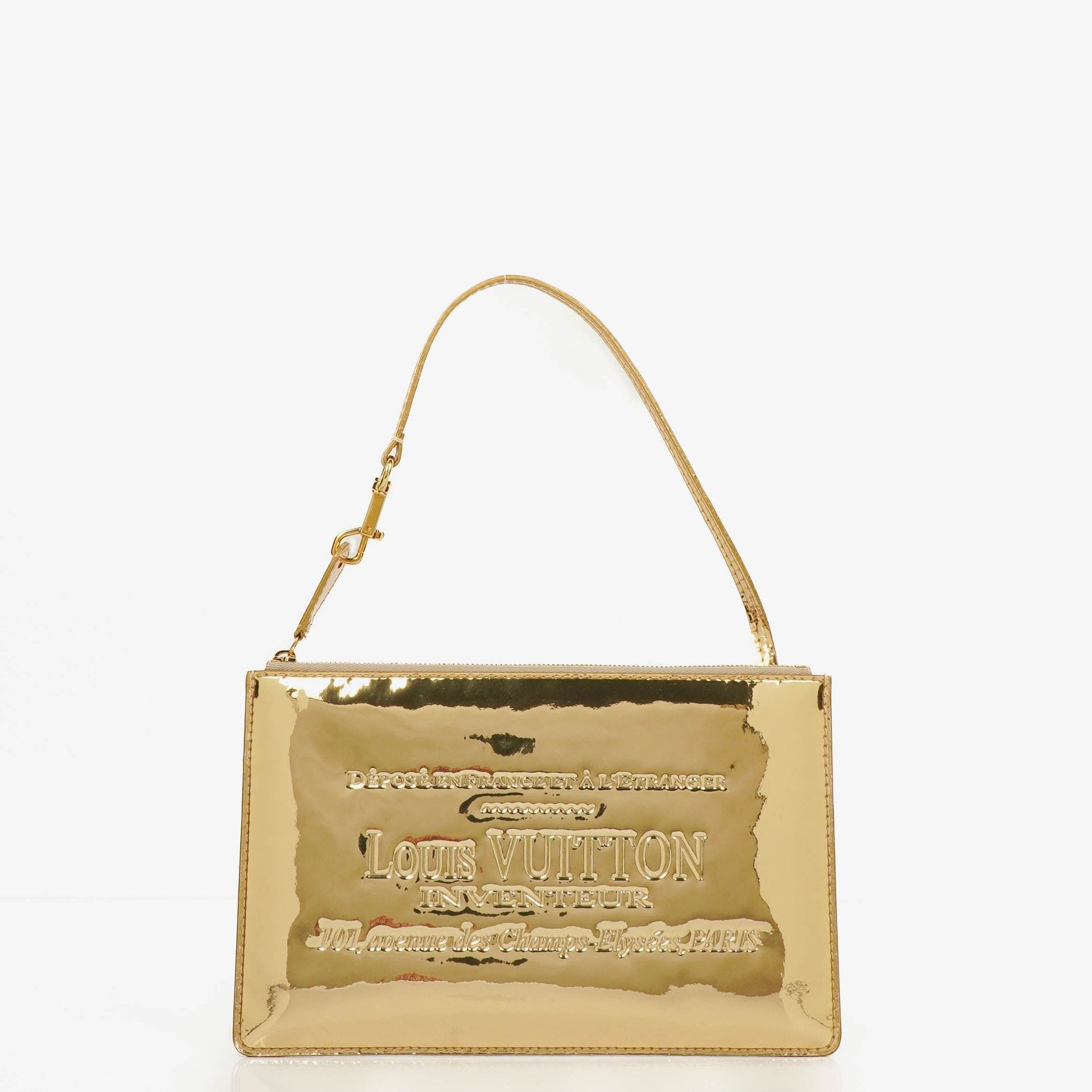Louis Vuitton Limited Edition Gold Miroir Pochette Bag