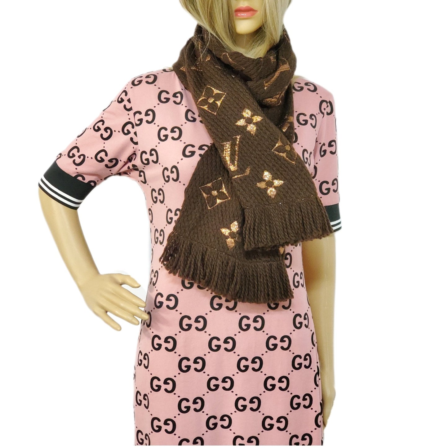 Louis Vuitton Logomania Shine Brown Monogram Scarf