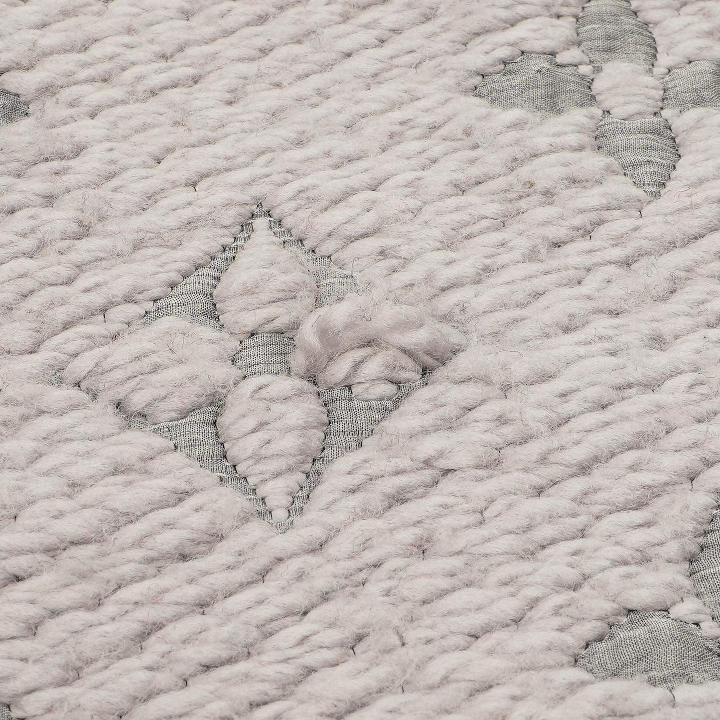 Louis Vuitton Logomania Wool Silk Scarf Pearl Grey