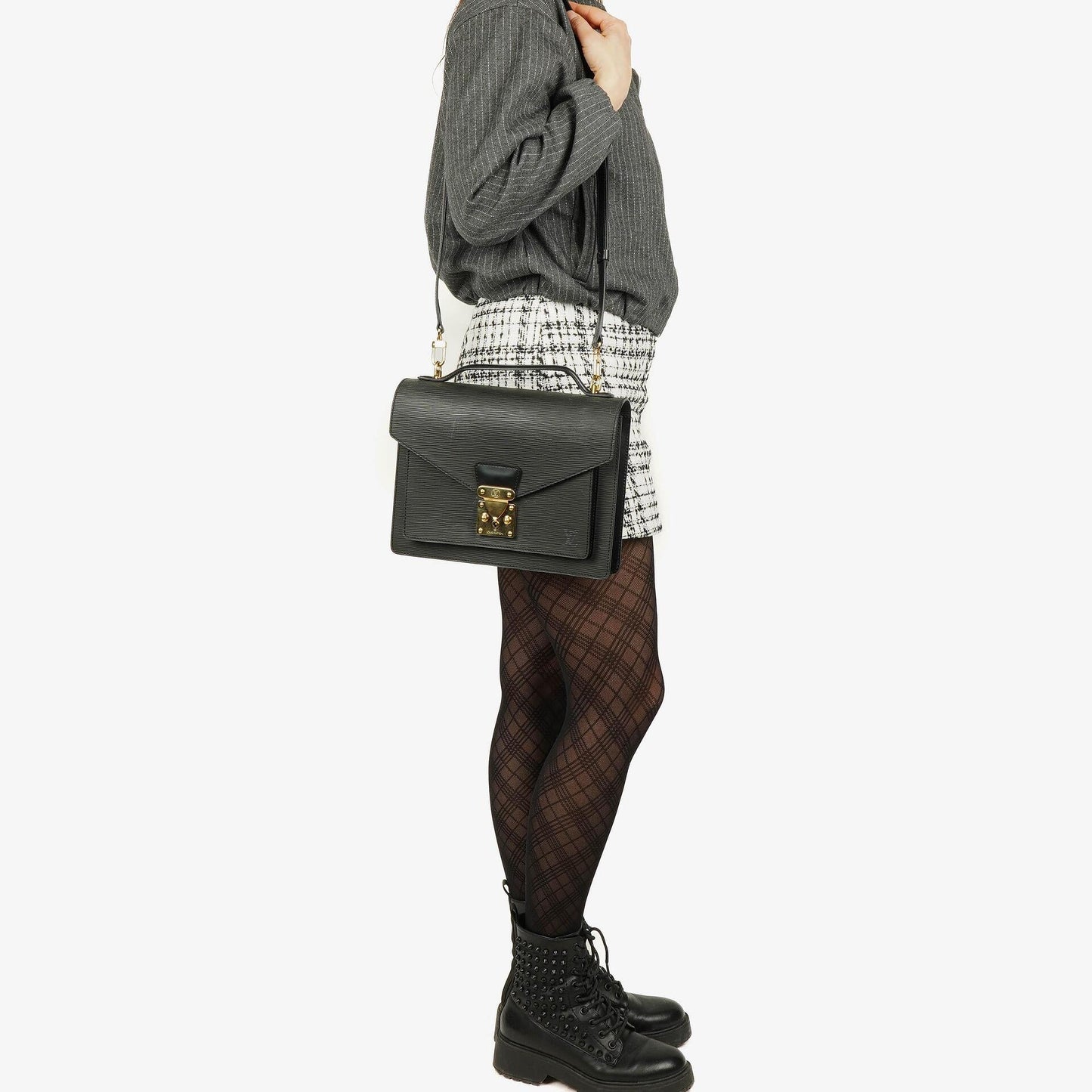 Louis Vuitton Monceau Black EPI Leather Handbag