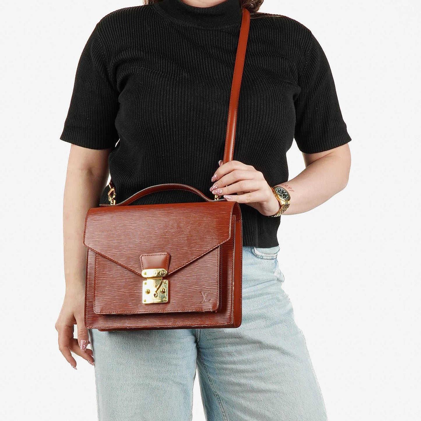 Louis Vuitton Monceau Brown EPI Leather Handbag