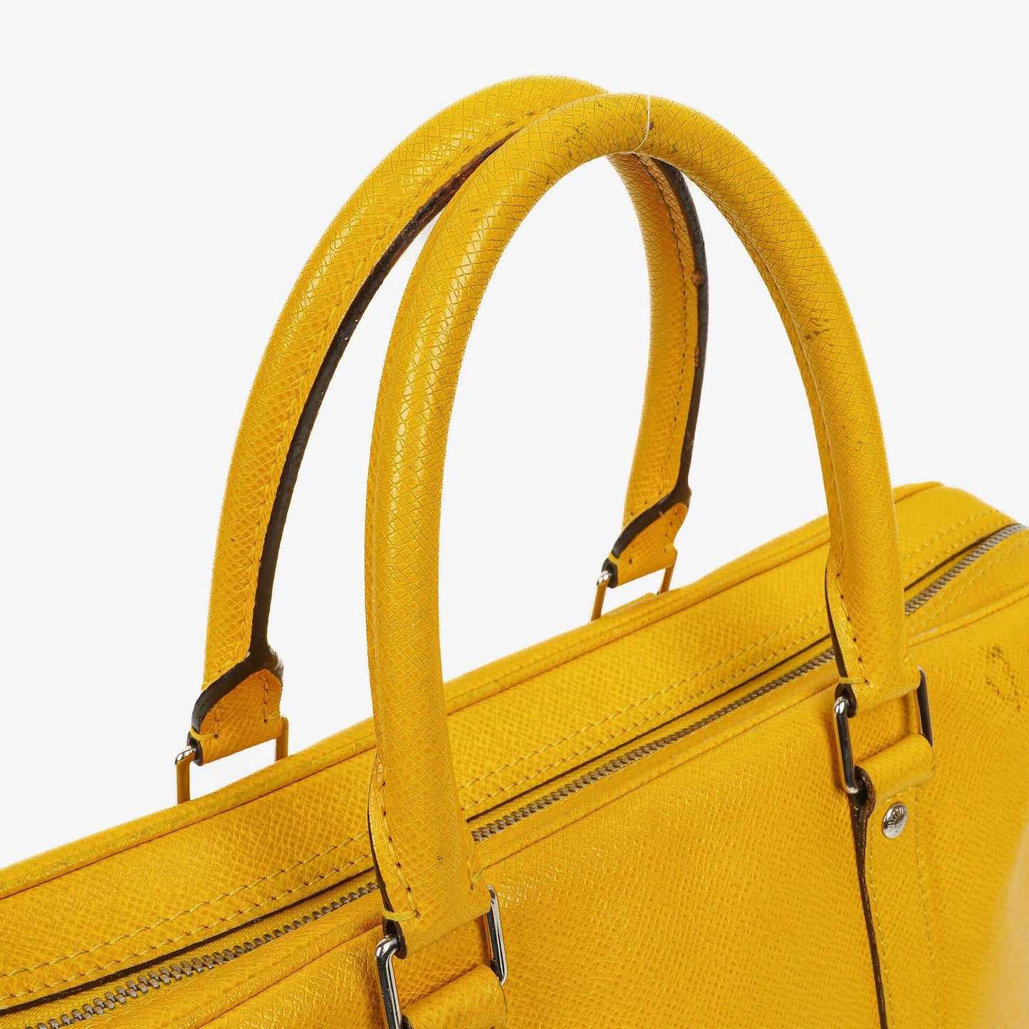 Louis Vuitton Porte Documents Voyage Yellow Altair Taiga Leather Briefcase
