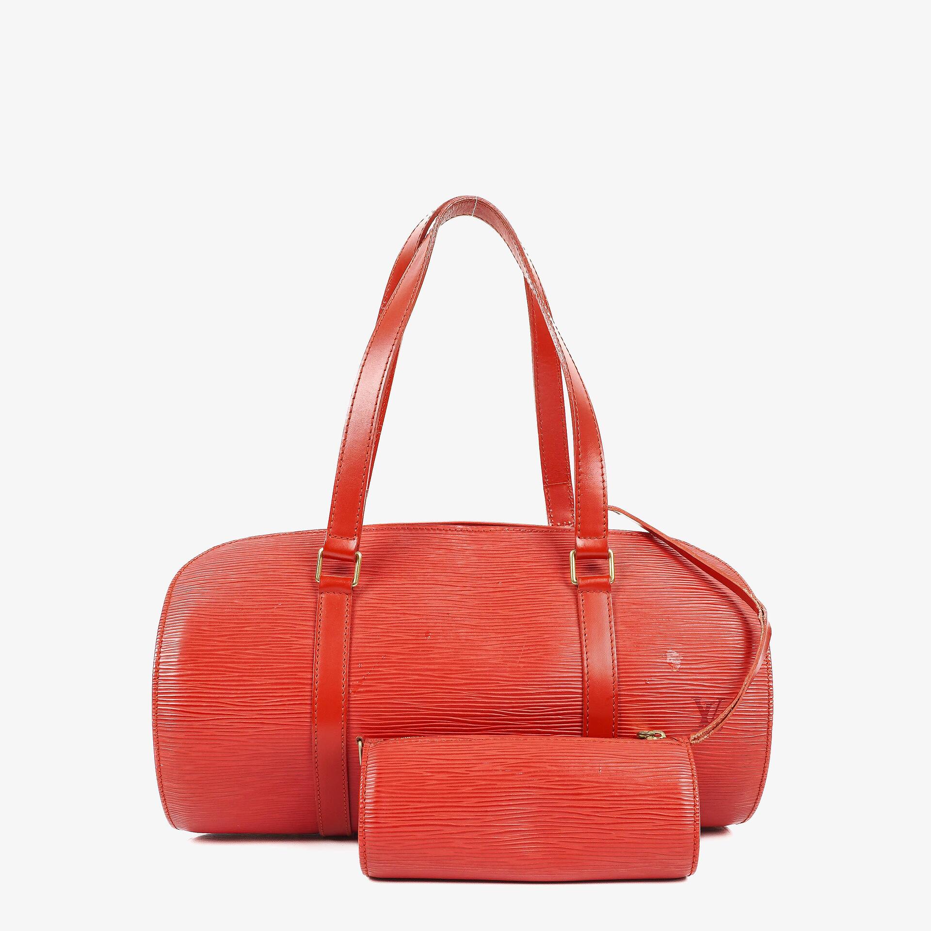 Louis Vuitton Soufflot Handbag In Red Epi Leather