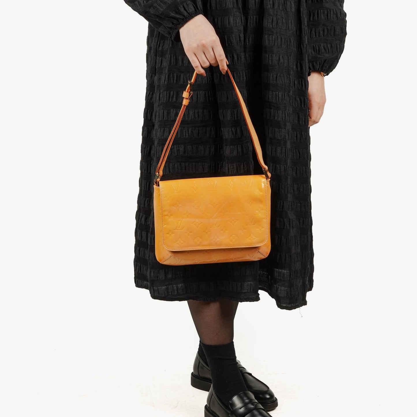 Louis Vuitton Thompson Street Yellow Monogram Vernis Leather Shoulder Bag