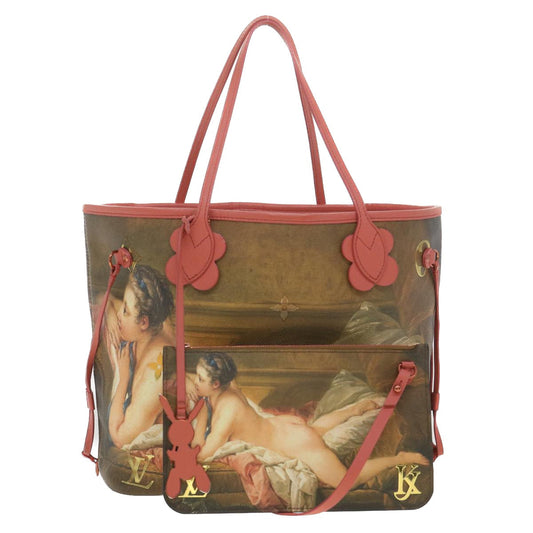 LOUIS VUITTON Masters Collection Neverfull MM Tote BOUCHER Pink M43357 LV lt759A