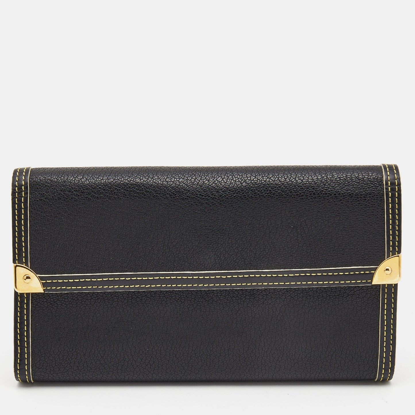 LOUIS VUITTON Black Leather Porte Tresor International Wallet