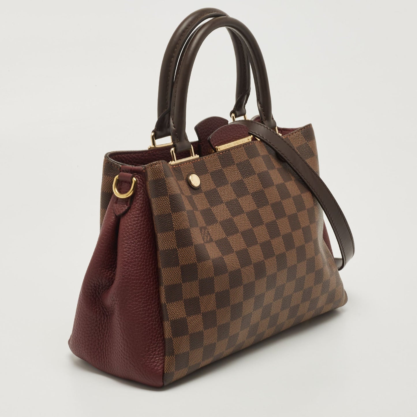 LOUIS VUITTON Bordeaux Damier Ebene Canvas Brittany Bag