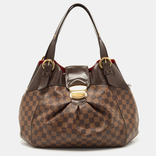 LOUIS VUITTON Damier Ebene Canvas Sistina GM Bag