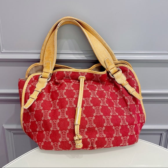 CELINE monogram cloth bag.