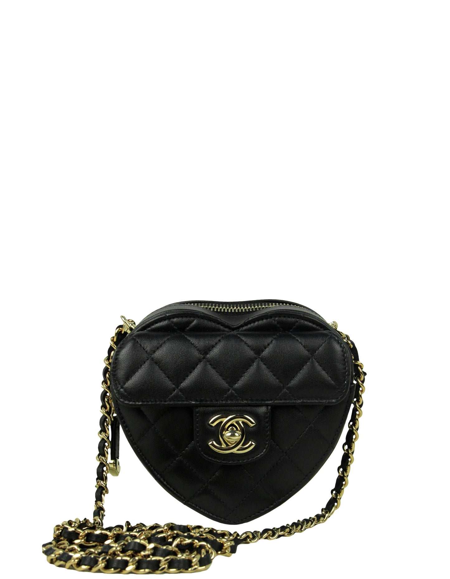 Chanel Black Lambskin Quilted CC In Clutch Bag - Rovelle Bags